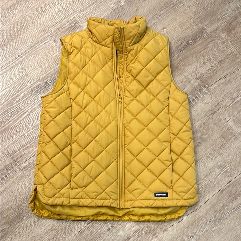Women’s Lands' End Yellow Quilted Vest